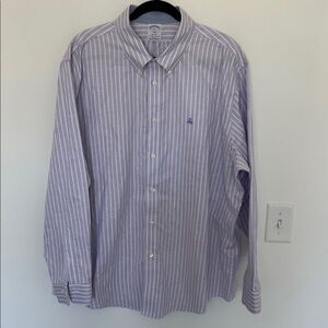 Brooks Brothers Regent Purple and White Striped Men's Dress Shirt - Size XXL